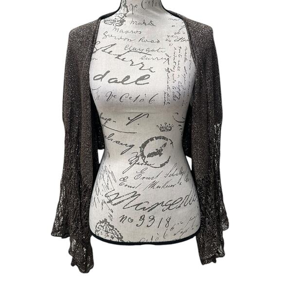 Y2k BCBGMaxazria Flutter Sleeve Shrug Bolero - Picture 2 of 9